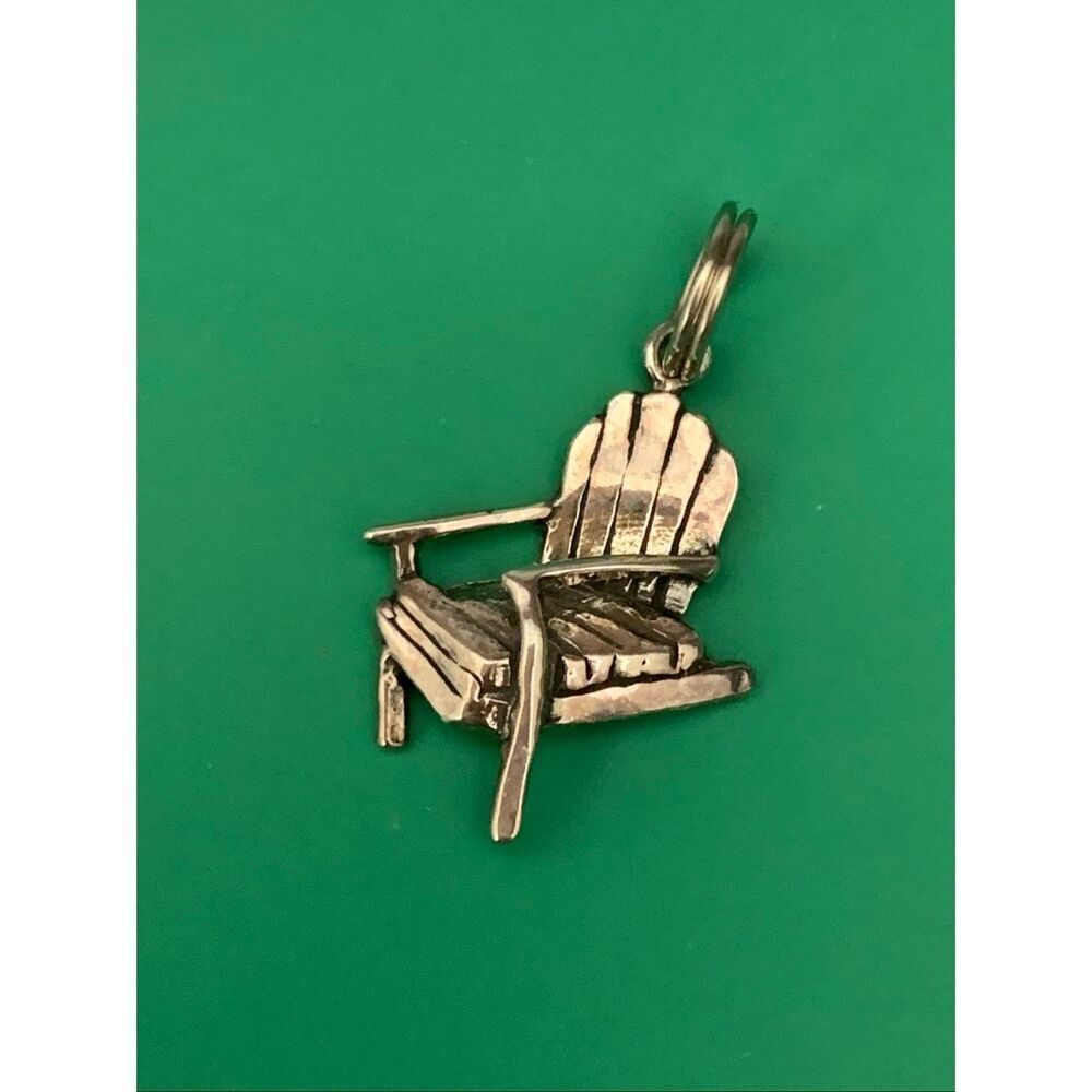 .925 Adirondack Chair Sterling Silver Jewelry Charm #beach #garden